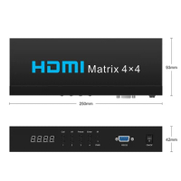 4x4 HDMI-compatible Matrix Switch Splitter with RS232&amp;Remote control HDMI-compatible Switch 4x4 Support HDCP 1.4 4K@30Hz