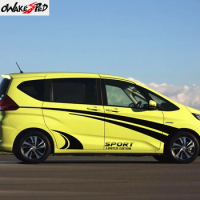 Car Door Side Sport Stripes For-Honda Freed Spike Racing Styling Vinyl Decals Auto Body Decor Sticker Exterior Accessories