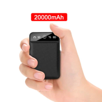 Mini Power Bank 20000mAh Dual USB Output Portable Charger External Battery Pack for iPhone 14 13 Samsung Xiaomi Huawei Powerbank