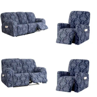 12 3 Seater Recliner Sofa Cover Elastic Lounger Armchair Cover Jacquard Massage Sofa Slipcover Stretch Spandex Deck Chair Covers