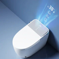 Dual Flush Toilet with Intelligent Smart Bidet Seat and Wireless Remote Control Chair Height Auto Flush, Auto Open Close