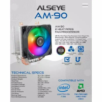 Alseye AM-90 2Pipe Fan Processor/CPU Cooler RGB