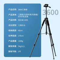 3600相機腳架加粗加厚相機望遠鏡釣魚燈專業三角架手提電話直播支架