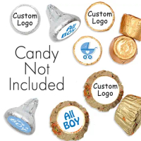 Custom Wedding Hershey Kiss Stickers Customized Logos Personalize Birthday Baby Shower Candy Favors 