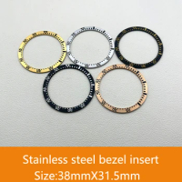 Stainless steel bezel insert, size 38mm X 31.5mm Flat piece to fit Seiko SKX007/SKX009/SKX011/SKX171/SKX173/SRPD cases Accessory