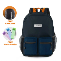 MEDWAY Tas sekolah ransel tas backpack anak cowok dan cewek SD SMP SMA warna hitam kombinas navy ter