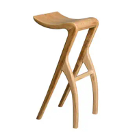 Nordic Solid Wood Bar Chair Designer Island Table Stool High Stool Household Bar Stool Log Bar Chair High Chair