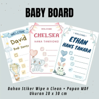 Papan Nama Bayi | Baby Board | Hospital Board | Letter Board 20 x 30 cm | Properti Foto Newborn | Su