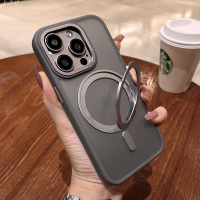 升級膚感防指紋 360°旋轉磁吸支架 適用 蘋果 iPhone 15 手機殼 12 13 14 pro max 保護殼