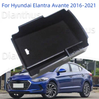 For Hyundai Elantra Avante AD 2016-2021 Car Center Console Armrest Storage Box Organizer Tray MT Accessories 2020 2019 2018 2017