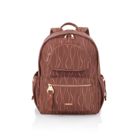 【AMERICAN TOURISTER 美國旅行者】ALIZEE DAY 日常休閒輕量筆電後背包/女包/電腦包14吋(波浪紅)