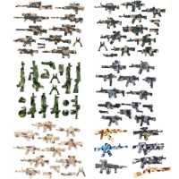 Special Forces Camouflage Guns Building Blocks Soldier Figure Weapon Accessories Printing Rifle Submachine Gun Pistol Toy C312