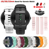 18mm 20mm 22mm Watch Strap For Garmin Venu 3/3s/2/2s Silicone Watchbands Strap For Garmin Vivoactive 3/4/4s/Forerunner 245 Bands