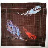 Vintage 1976 Totes Rain Scarf Feathers 26.5x27