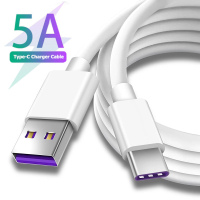 5A Type C USB Cable Charge Date Cable For Samsung S20 S21 S10 S9 Plus Xiaomi Fast Type-C Wire White Quick Charging Cord