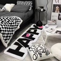 GOODDAY Letter Bedside Rug Trendy Design Girls Bedroom Decor Bedside Carpet Mat Hip Hop Pop GOOD LUC