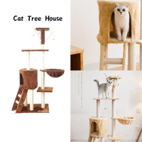 Cat House Cat Tower Cat Tree Scratcher House Cat House Indoor Cat Tree Wood Cat Bed Rumah Kucing ber