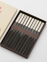 龍鳳呈祥紅木筷子10雙禮盒裝 黑檀木質家庭裝高檔婚慶禮品送老外