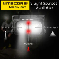 NITECORE NU25 400Lumen USB-C Rechargeable Headlamp Built-In Battery,Three-Light Source Headlight For Running Trekking Backpacker