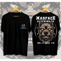 Mad Face Bully Dog T-Shirt BIG Picture Print Men Thick Cotton Original American Street T-shirt A018