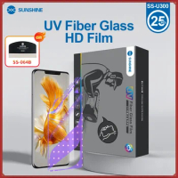 SUNSHINE 25PCS SS-U200 SS-U300 UV Fiberglass Protective Film HD Fiber Glass Protective Film Diamond Level Explosion-proof