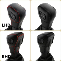 Genuine Leather LHD RHD Car Gear Shift Knob Cover for Ford Everest Ranger 2020 - 2022 Gear Collars Gear Sticker Accessories