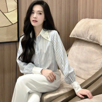 [JANGCLOSET] Áo sơ mi sọc xanh trắng HERA TOP chất liệu thô mềm mát phù hợp đi chơi đi làm aothietke