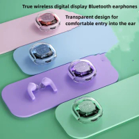 Wireless earphone Bluetooth earbuds Transparent Digital Display TWS Mecha Style For Acefast T8 Sports Headphones