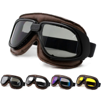Roaopp รถจักรยานยนต์แว่นตาหมวกกันน็อคที่มีเลนส์สูบคลาสสิกรถจักรยานยนต์แว่นตาวินเทจนักบิน Biker หนัง Moto จักรยานรถ A แว่นตา