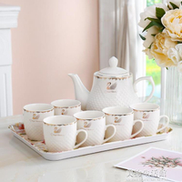 歐式茶具套裝泡茶壺茶杯家用陶瓷水具套裝客廳大容量冷熱水壺水杯