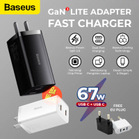 BASEUS Adaptor Adapter Gan3 Lite Fast Charger USB C Dual Type-C 67W