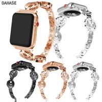 Diamond Moon Women Watch Bracelet for Apple Watch Band 42 44mm 38 40mm Stainless Steel Metal Strap for iWatch Series 5 4 3 2 1