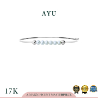 AYU Gelang Emas - Pearls On Benang Wire Bangle 17k White Gold