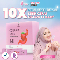 Queensi Collagen Drink Rasa Strawberry With Collagen Bovine Peptiplus Vitamin C & L-Glutatione Minum