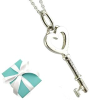 【Tiffany&amp;Co. 蒂芙尼】KEY 愛心鑰匙吊飾925純銀項鍊