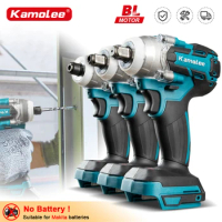 Kamolee 520N.M Brushless Cordless Electric Impact Wrench DTW285 Dual Function Power Tools Compatible with 18V Makita Battery