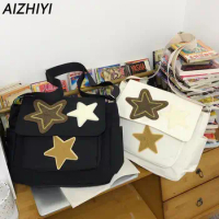 Women Star Messenger Bag Versatile Y2K Crossbody Bag Large Capacity Kawaii Shoulder Bag Multi Pocket Bag School Travel Bag