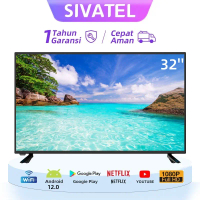 Sivatel TV LED Smart 32 inch TV Digital 21/22/27 inch TV Android Televisi Netflix/YouTube-WiFi-USB