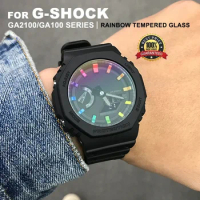 Casioak GA2100 GA2110 GA110 GA100 Watch Rainbow Tempered Glass Screen Protector For GA2100 GA110 Watch Anti-Scratch