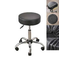 Waterproof Round Stool Cover Elastic PU Leather Stool Covers 360 Degree All Inclusive Stool Case Bar Chair Seat Cushion Cover
