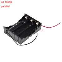 1PCS 3x 18650 3.7v parallel battery holder with wire leads diy 3 slot 3*18650 Rechargeable Battery case Storage Box Shell