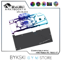 Bykski GPU Block for AMD Radeon RX7800XT Reference Edition Graphics card , Water Cooling RGB Copper Radiator A-RX7800XT-X