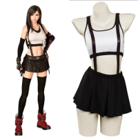 Final Fantasy 7 Remake Tifa Lockhart Cosplay Swimsuit Costume Top Skirt Two-piece Swimwear Outfits Halloween Carnival Suit