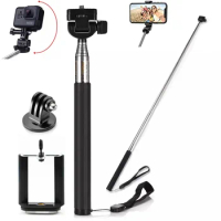 Extendable Handheld Selfie Stick Monopod + Mount Adapter For Gopro Hero 9 8 7 5 4 SJCAM XiaoYi EKEN H9R Sport Action Camera