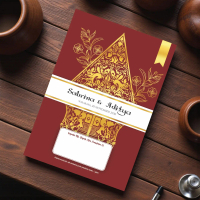 (50 Pcs) Undangan Pernikahan Bahan Glossy Desain Wayang Produk Nsa Print Kode AP 05