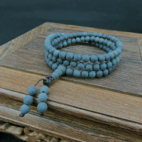 Tibetan Buddhism 108 Black Beeswax Beads Mala Necklace