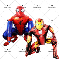 Big 3D Spiderman Balloons For Birthday Iron Man Foil Balloon Hulk Boy Baby Shower Party Decor Superhero Children Tnflatable Toy