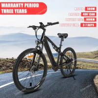 2024 New E Bike 500W 48V 13AH Lithium Battery Mountain Electric Bikes 27.5 Inch Aluminum Alloy Full Suspension Electric Bicycle
