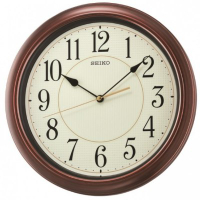 SEIKO 日本精工 仿木紋 滑動式秒針靜音掛鐘 時鐘(QXA616B)-咖啡/32.cm