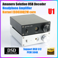 Rod Rain Audio U1 ES9038Q2M DAC Amanero USB Card 384KHz DSD512 Hifi Audio Decoder Headphone DAC Amplifier Board Sound Decodering